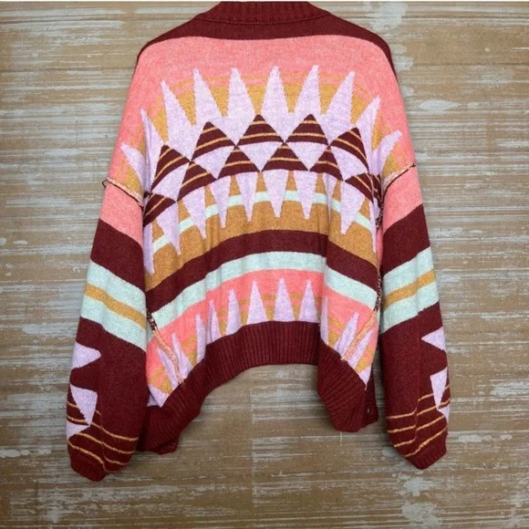 Free People Angle City Cardigan Button Down Oversize Size XS - Picture 3 of 5